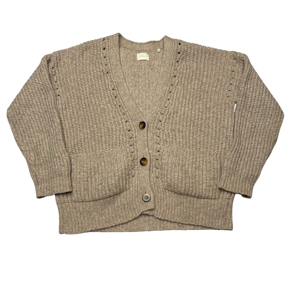 DOEN Adelia Baby Alpaca Wool Chunky Knit Cardigan Sweater Women's S Oversized